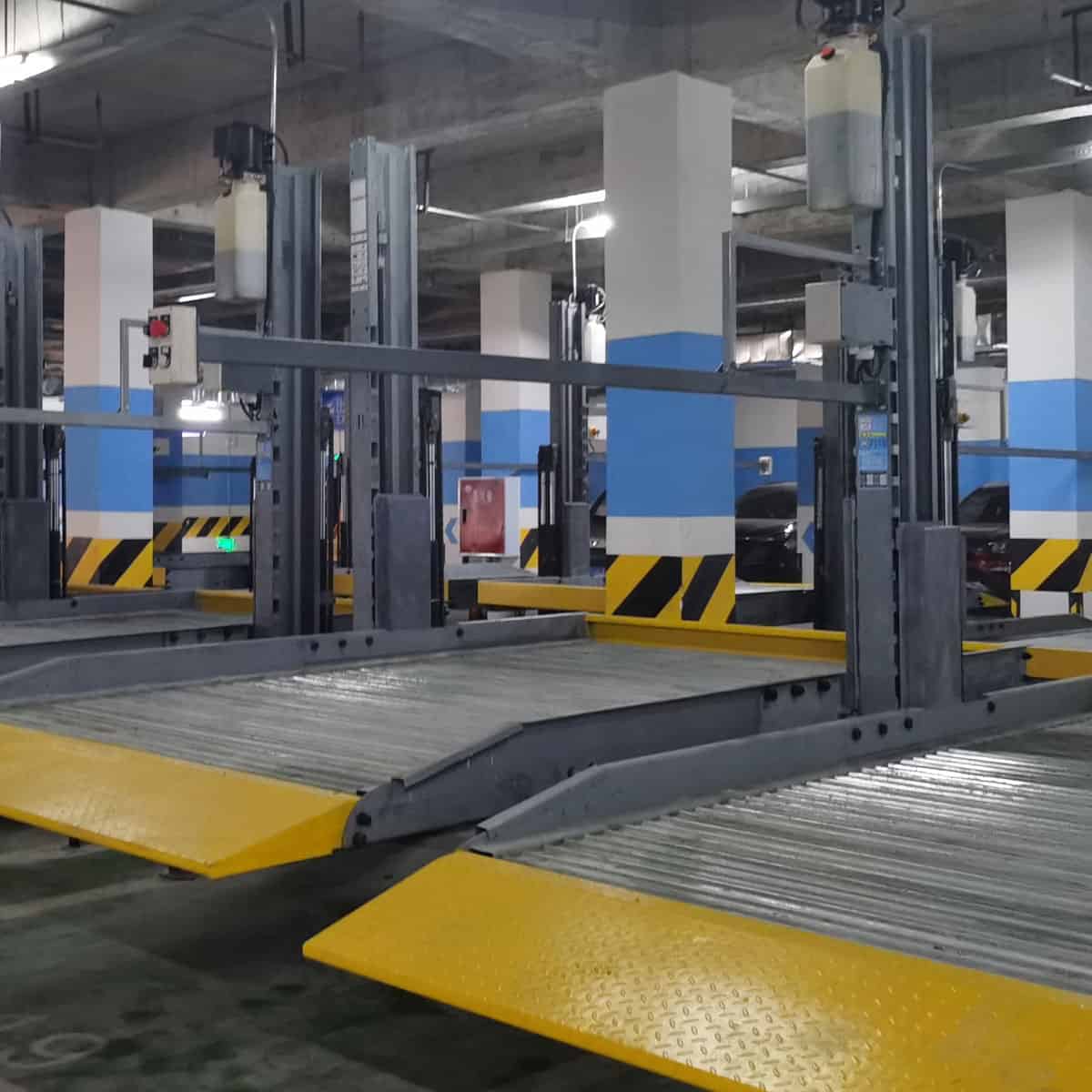 2層機械式停車庫過驗收兩柱簡易升降式停車設備租賃經營